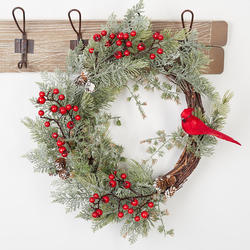 Artificial Pine, Cedar and Pinecone Wreath