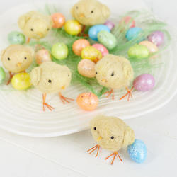 Baby Chicks with Easter Eggs