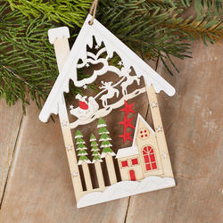Holiday House Seen Wood Cutout Ornament
