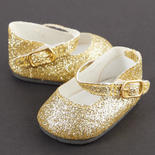 Monique Glitter Gold Elegant Ankle Strap Doll Shoes