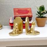 Dollhouse Miniature Gold Cat Bookends