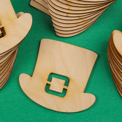 Unfinished Wood Leprechaun Hat Cutouts