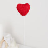 Valentine Red Puffy Knit Heart Pick