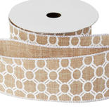 Faux Jute Chain Link Print Wired Ribbon