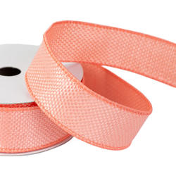 Peach Nylon Water Resistant Wired Edge Ribbon