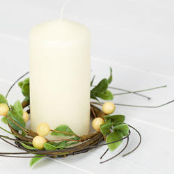 Boxwood and Berry Candle Ring