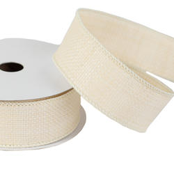 Ivory Nylon Water Resistant Wired Edge Ribbon