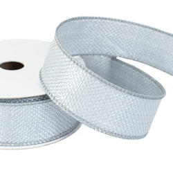 Silver Nylon Water Resistant Wired Edge Ribbon