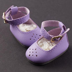 Monique Purple Diamond Cut Ankle Strap Doll Shoes
