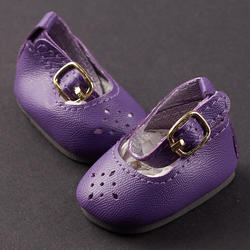 Monique Purple Diamond-Cut Ankle Strap Doll Shoes