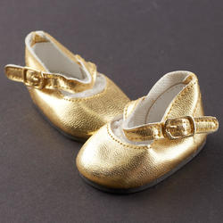 Monique Gold Elegant Ankle Strap Doll Shoes