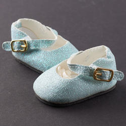 Monique Glitter Light Blue Elegant Ankle Strap Doll Shoes