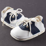 Monique Navy Blue and White Saddle Oxford Doll Shoes