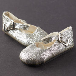 Monique Silver Elegant Ankle Strap Doll Shoes