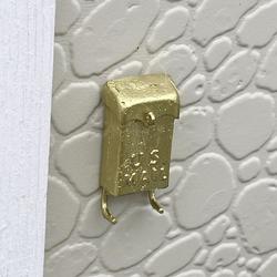 Dollhouse Miniature Gold Mailbox