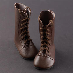 Monique Dark Brown Laced-Up Doll Boots
