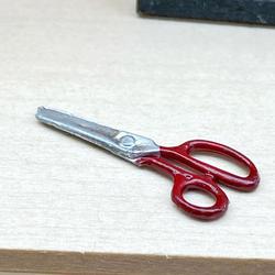 Dollhouse Miniature Scissors with Red Handles