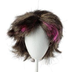 Monique Synthetic Mohair Brown Black Hot Pink Frankie Doll Wig