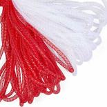 Red and White Poly Mesh Tubular Ribbon