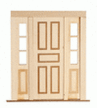 Dollhouse Miniature Pane Door with Sidelights
