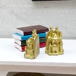 Dollhouse Miniature Castle Bookends with Books