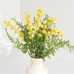 Weatherproof Artificial Fern with Yellow Thistle Bush