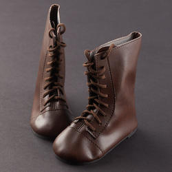 Monique Dark Brown Suede Lace-Up Doll Boots