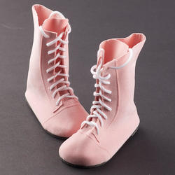 Monique Pink Suede Laced Up Doll Boots