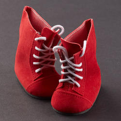 Monique Red Suede Laced-Up Doll Boots