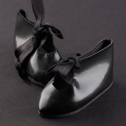 Monique Black French Ribbon Doll Shoes