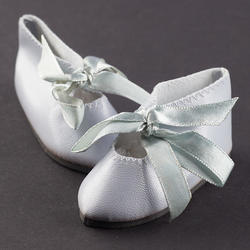 Monique Light Gray French Ribbon Doll Shoes