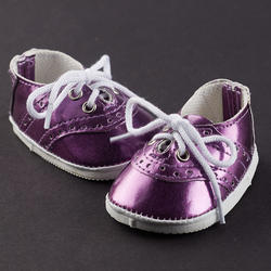 Monique Metallic Dark Purple Saddle Oxford Doll Shoes