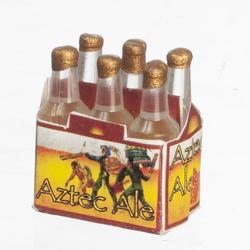 Dollhouse Miniature 6 Pack Bottle of Beer