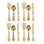 Dollhouse Miniature Silverware Place Settings, in Gold