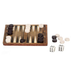 Dollhouse Miniature Wooden Backgammon Set