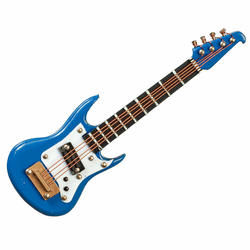 Miniature Blue Electric Bass Guitar