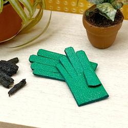 Dollhouse Miniature Green Gardening Gloves