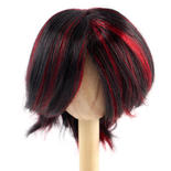 Monique Synthetic Mohair Off Black and Red Buttercup Doll Wig