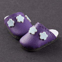 Monique Dark Purple Floral Slip-On Doll Shoes