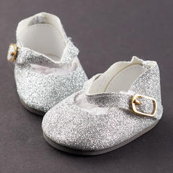 Monique Glitter Silver Elegant Ankle Strap Doll Shoes
