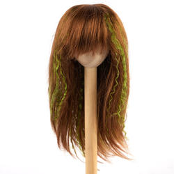 Monique Synthetic Mohair Auburn Lime Green J-Rock Doll Wig