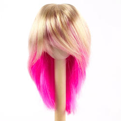 Monique Synthetic Mohair Gold Blonde and Hot Pink JoJo Doll Wig