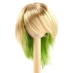Monique Synthetic Mohair Gold Blonde Lime Green JoJo Doll Wig