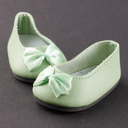 Monique Light Green Fancy Slip-On Doll Shoes