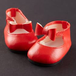 Monique Red Ankle Strap with Bow Doll Shoes