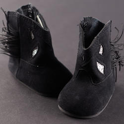 Monique Black Fancy Cowboy Boot Doll Shoes