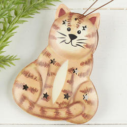 Rustic Tin Punched Cat Ornament