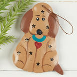 Rustic Tin Punched Dog Ornament