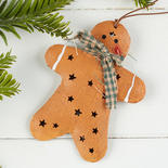 Rustic Tin Punched Gingerbread Ornament