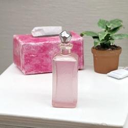 Dollhouse Miniature Pink Bubble Bath Bottle
